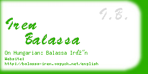 iren balassa business card